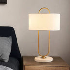 WARNER Table lamp Brushed Gold & White Marble