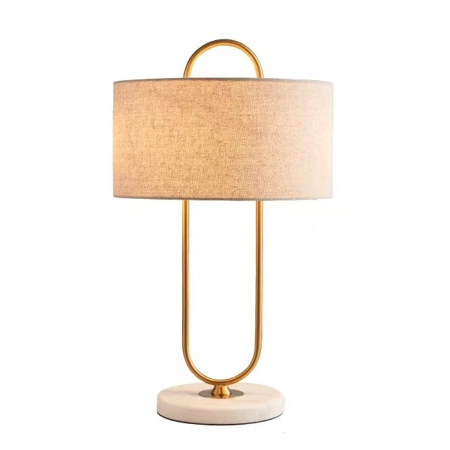 WARNER Table lamp Brushed Gold & White Marble