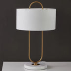 WARNER Table lamp Brushed Gold & White Marble