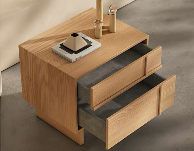 WREN Wood Geometric Bedside Table