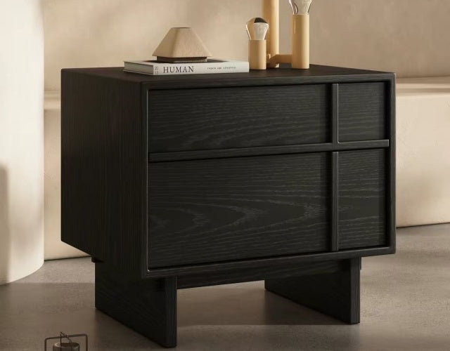 WREN Wood Geometric Bedside Table