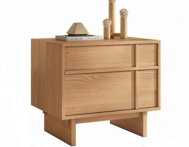 WREN Wood Geometric Bedside Table