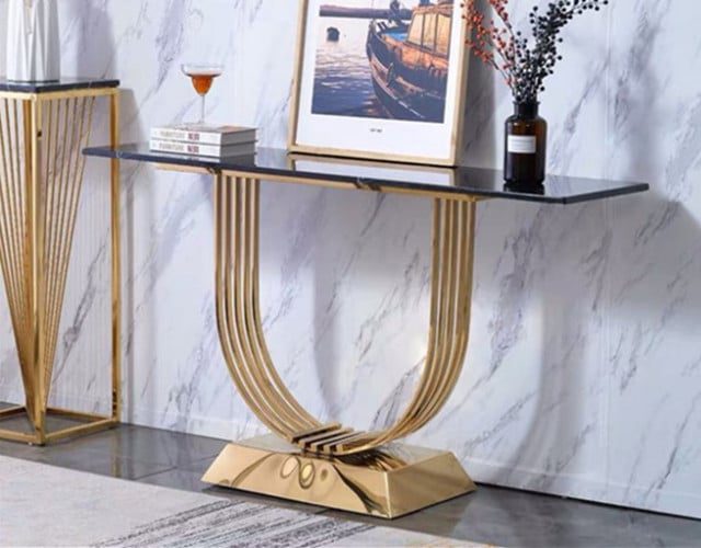 BRITNEY Console Table Marble and Gold – Elite Home Direct