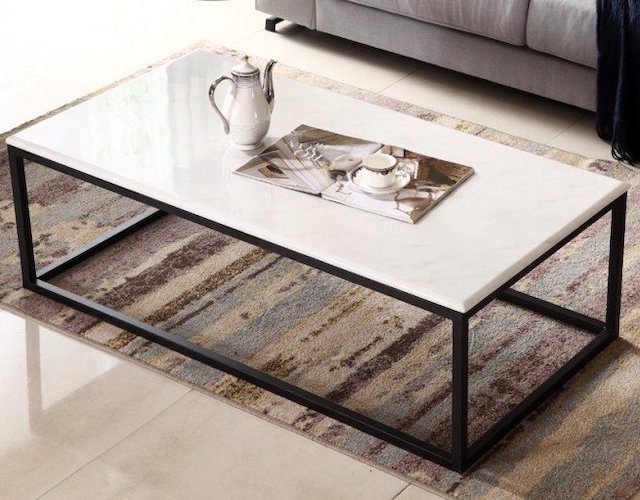 MOSS Rectangular Black and White Coffee Table