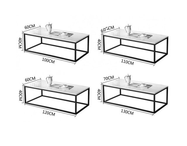 MOSS Rectangular Black and White Coffee Table