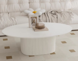 Sydney oval coffee table white