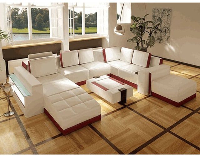 U-shape-leather-lounge-white
