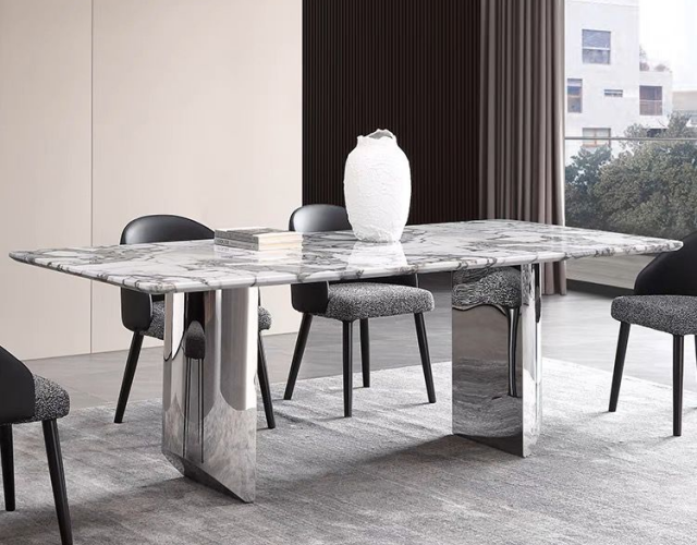 hugo dining table silver