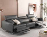 black elite recliner leather lounge