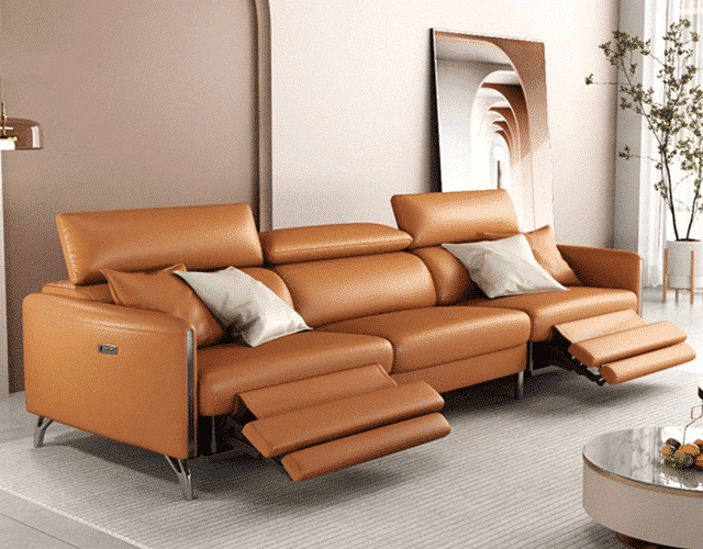 tan elite recliner leather lounge