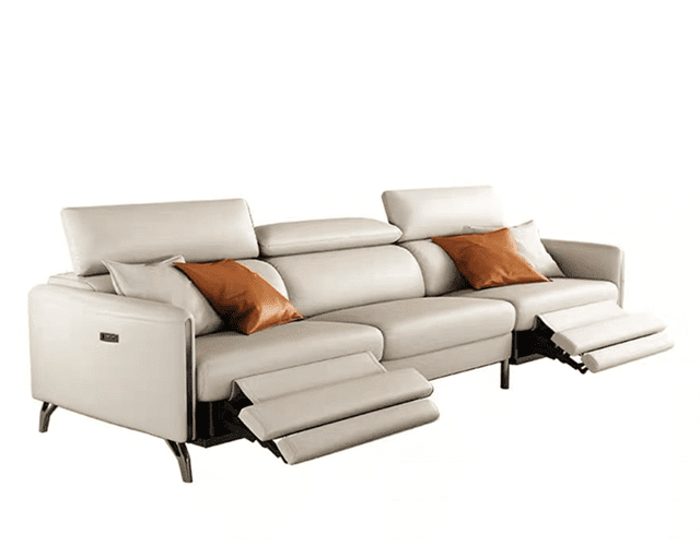 white elite recliner leather lounge