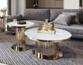 These tables can be used as individual side tables or nested together to create a larger surface for entertaining or relaxing.