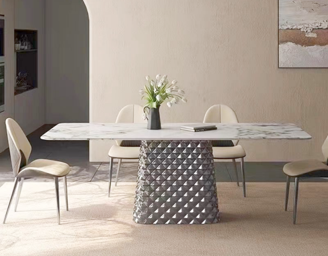 Rectangular ceramic dining table