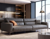 oscar leather lounge grey
