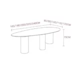 Turin dining table dimension